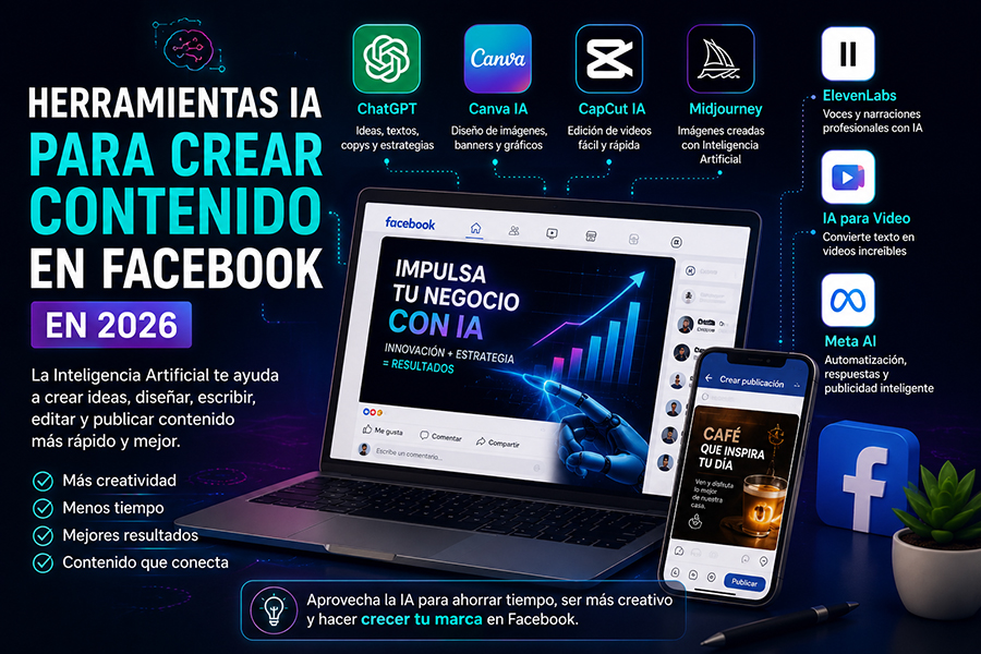 herramientas de IA para crear contenido en facebook